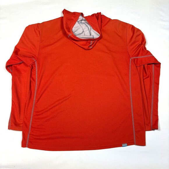 Simms Orange Fishing Sun Protection Pullover Performance Hoodie Shirt Mens Large - Picture 5 of 6